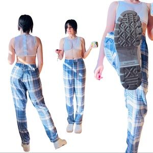 Silk Plaid Slacks